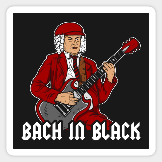 Bach In Black Sticker by dumbshirts